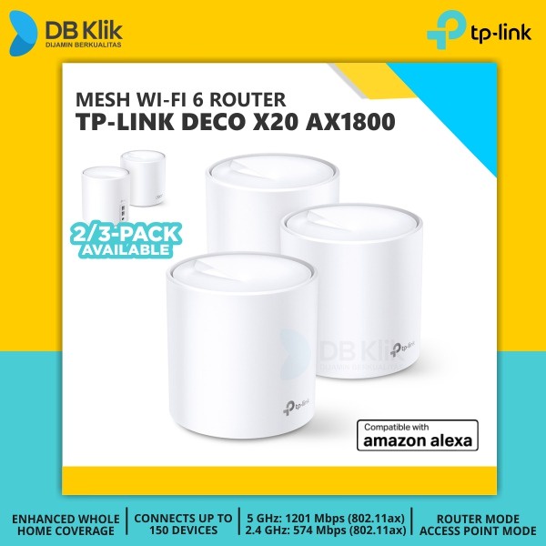 Mesh Wi-Fi Router TP-Link DECO X20 AX1800 Whole Home- TP Link DECO X20