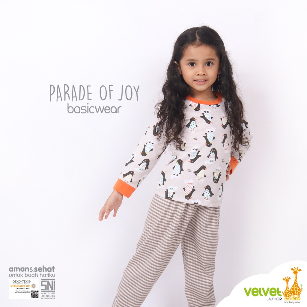 Setelan Panjang Piyama Anak Bayi Velvet Junior BasicWear Parade Of Joy