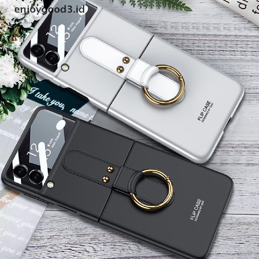 [Rready Stock] Casing Ponsel Baru Untuk Samsung Galaxy Z Flip3Lengan Pelindung Shell Dengan Cincin (ID)