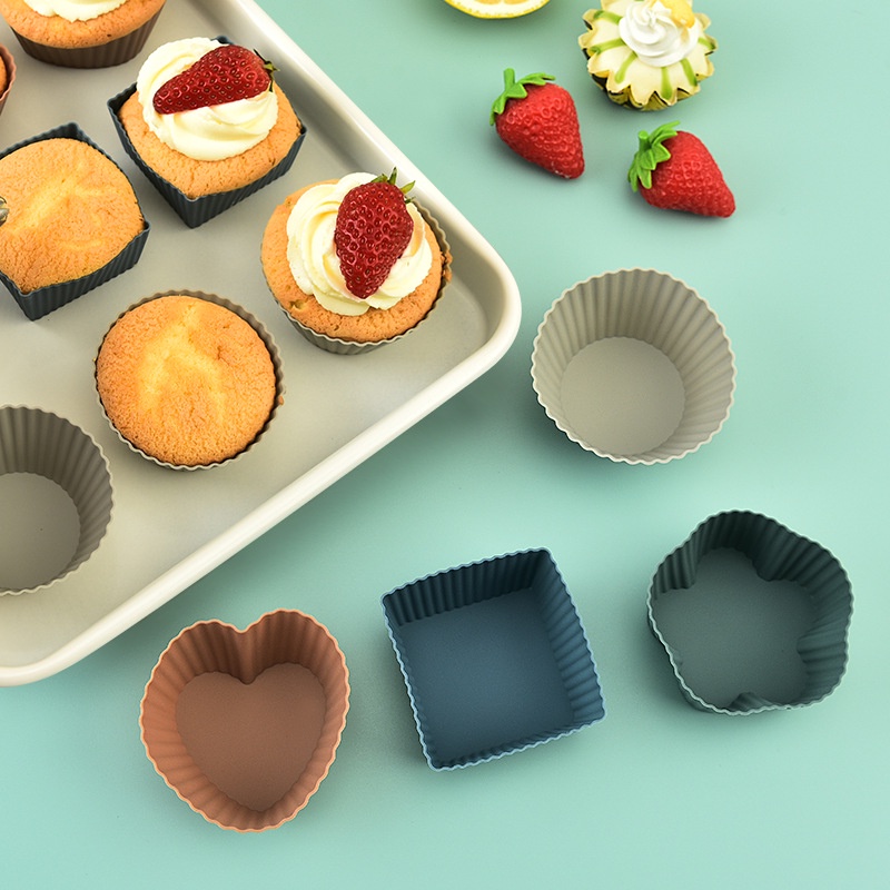 Mi.more Muffin Cup Silicone 16Pcs/24Pcs Cupcake Reusable Cups Cetakan Cake Mold Kitchen DIY Bakeware Maker Tools