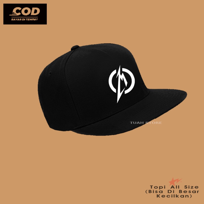 Topi Snapback Distro Logo METALLICA LOGO BIG WHITE