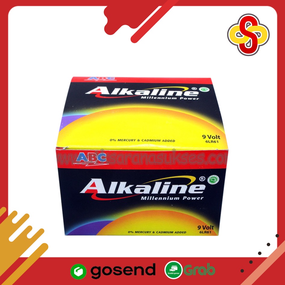 Baterai ABC Alkaline Kotak 9 Volt