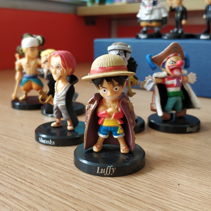 12 Pcs 5 cm One Piece Sabo Shanks Lucci Crocodile Moria Buggy Enel PVC Angka Mainan Model Kolekte