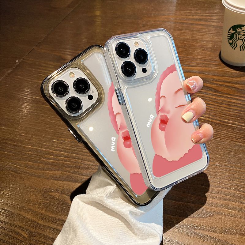 IPHONE Casing Ponsel Lembut Lucu Kompatibel Untuk Iphone14 11 13 12 Pro XS Max X XR 7 8 6S Plus Silcone Casing Shockproof Transparan TPU Cover