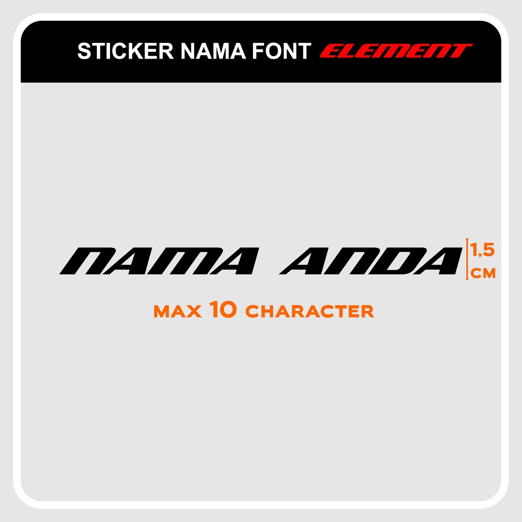 CUTTING STICKER CUSTOM / CUTTING STICKER SEPEDA ELEMENT / CUSTOM STIKER NAMA / STIKER NAMA ELEMENT B