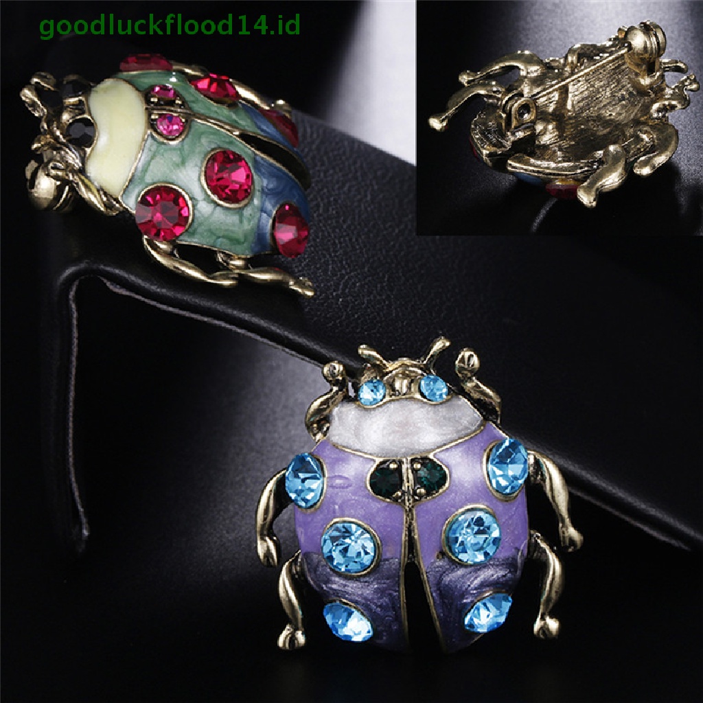 [GOOGFOUR] Ladybug Kristal Bros Pin Berlian Imitasi Bros Baju Pernikahan Decor Jewelry [TOP]