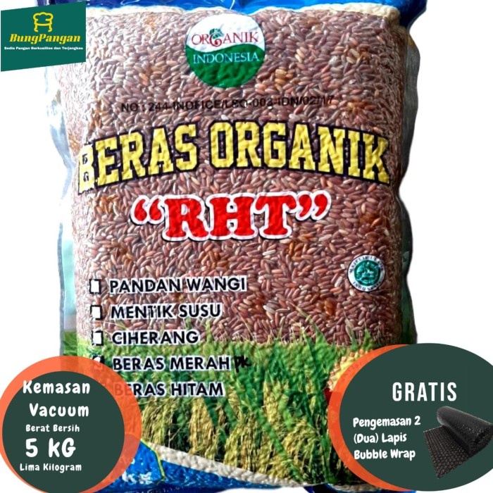 

5Kg Beras Merah Organik Premium RHT Bersertifikat (utk Diet, Diabet ) - Pecah Kulit