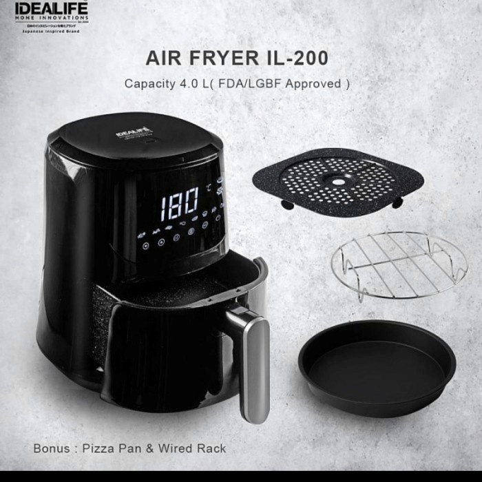 Fryer Idealife -Air Fryer-Penggoreng Tanpa Minyak - Il -200 ( 4L )