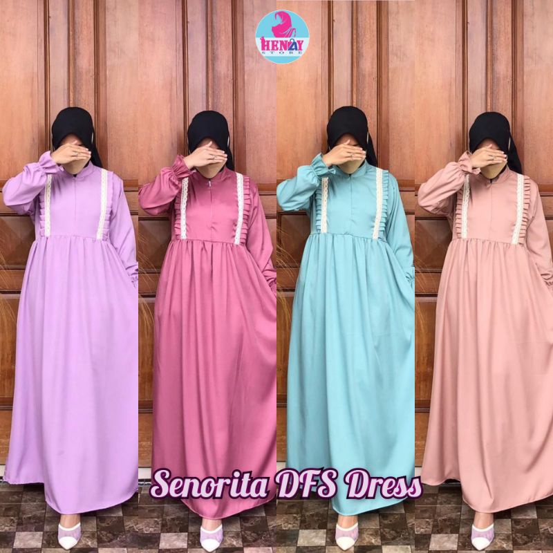 Senorita DFS Dress || GAMIS LEMON Gamis Polos Cantik LIMITED MURCE  PREMIUM