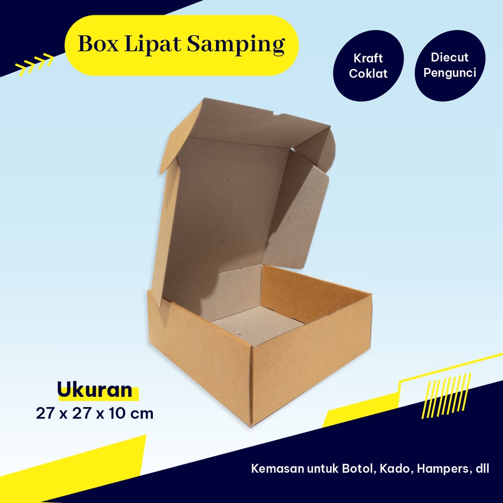 

Karton/Box DC LS 27 x 27 x 10 cm - Giftbox/Cakebox/Hampersbox/Boxkado/Customdesain/Customukuran