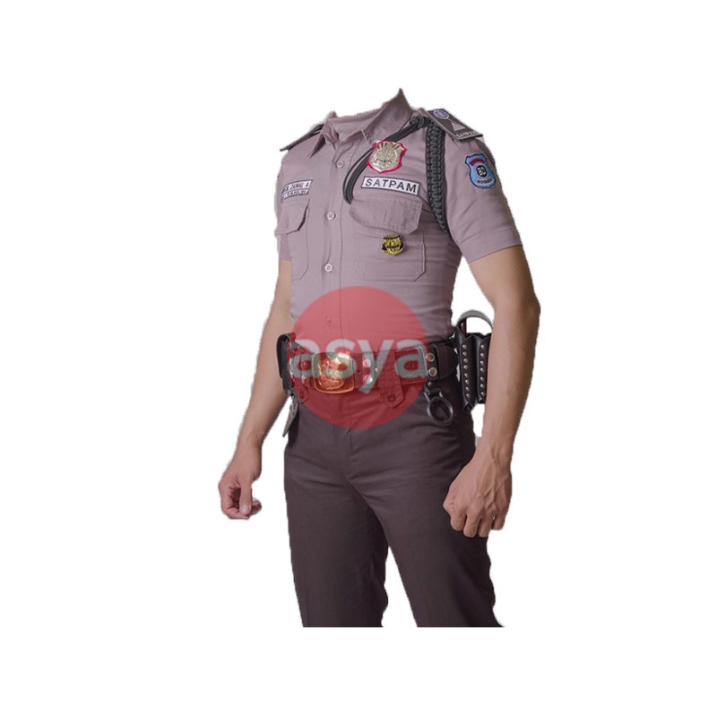 1 stel stelan Seragam Satpam Terbaru 2023 krem pdl pdh setelan baju security lengan panjang lengan pendek warna coklat cream krem mirip polisi stelan dinas kerja harian kantor ful atribut logo promo seragam satpam terbaru original bahan tebal cod