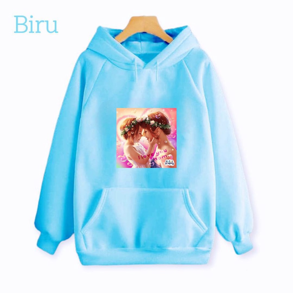 Hzl_outfit Sweater Hoodie I Love You Mom Anak Perempuan/ Hoodie Anak Anak