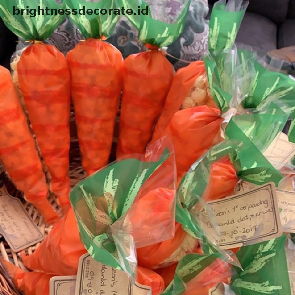 [Birth] 20pcs Easter Carrot Candy Bag Easter Bunny Kelinci Tas Hadiah Dekorasi Pesta [ID]