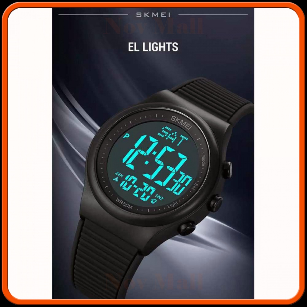 SKMEI Jam Tangan Pria Digital Sport Watch Alarm Waterproof EL Light - 1980