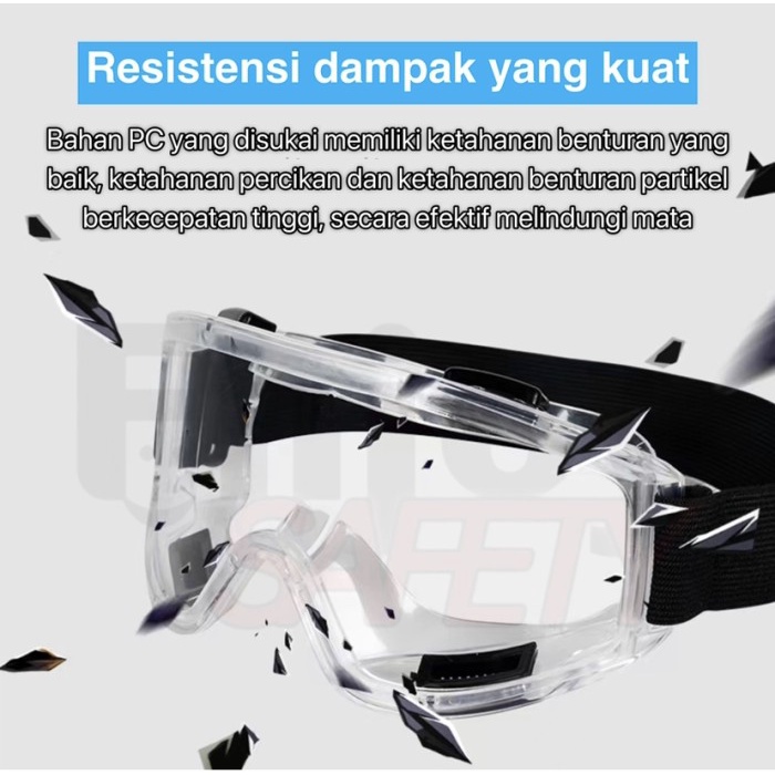 Kacamata Goggles - Google - Kacamata safety Goggle kacamata Pelindung - Clear-Biru