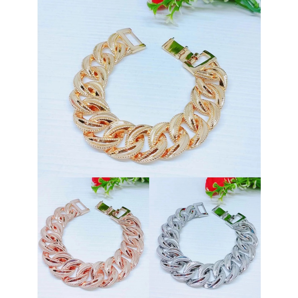 Gelang Xuping Terbaru Lapis Emas Perhiasan Wanita P12 (Lebar 19mm)