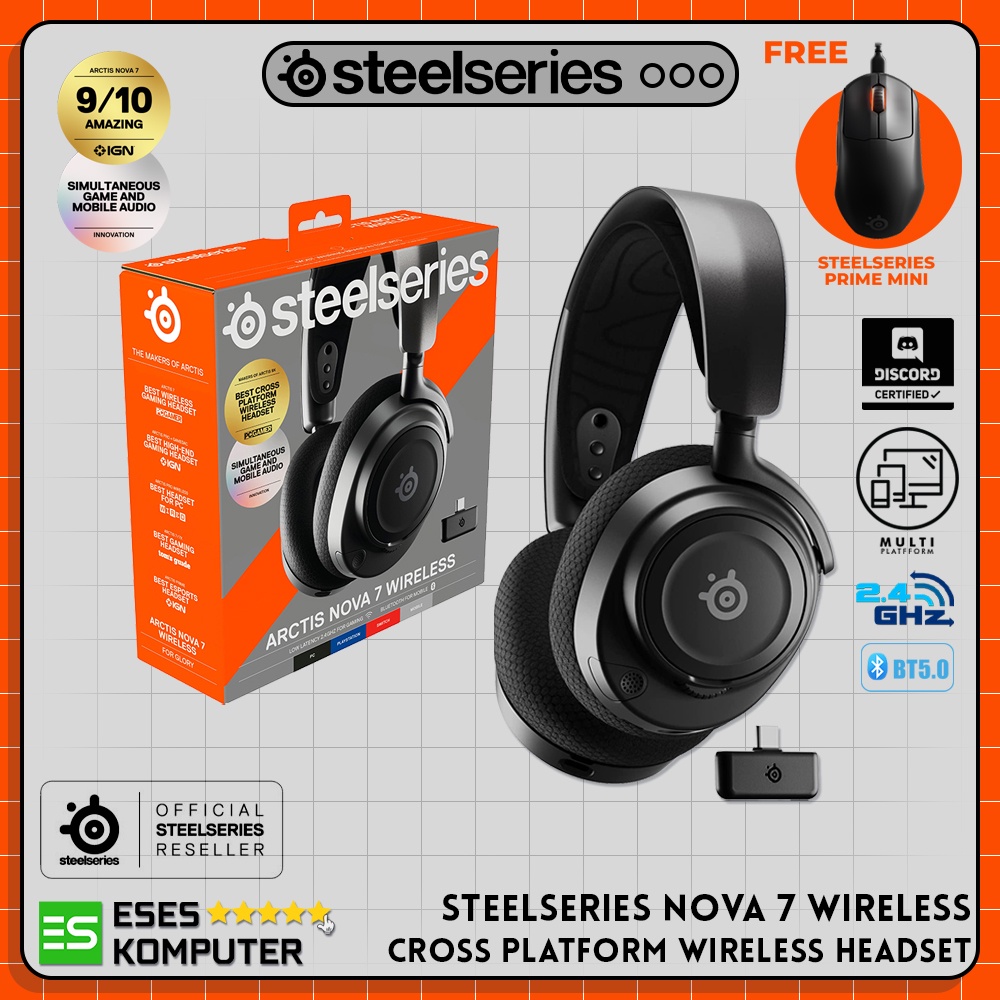 Headset Steelseries Arctis Nova 7 Wireless | 2.4GHz &amp; Bluetooth Gaming