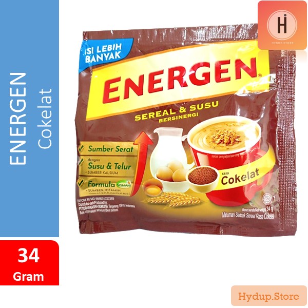 

Energen Cokelat Kemasan Baru Sereal Susu Satuan Kemasan 34 Gr