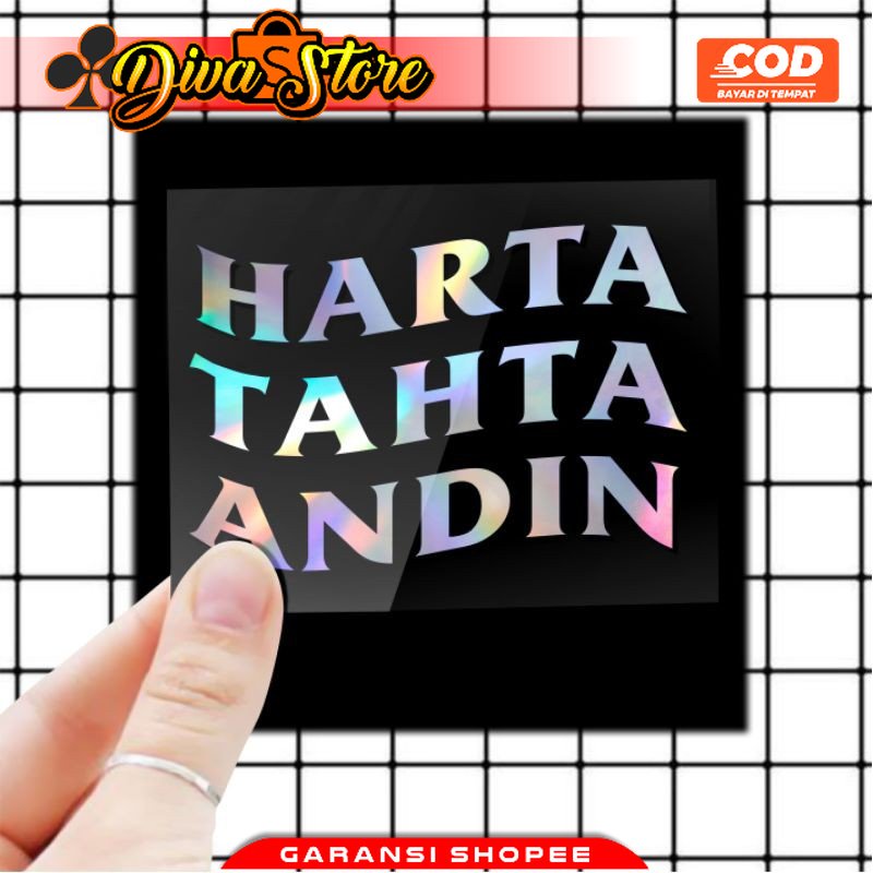 

Stiker Harta Tahta - Stiker Nama Hologram - Stiker Buat Jemput Pacar