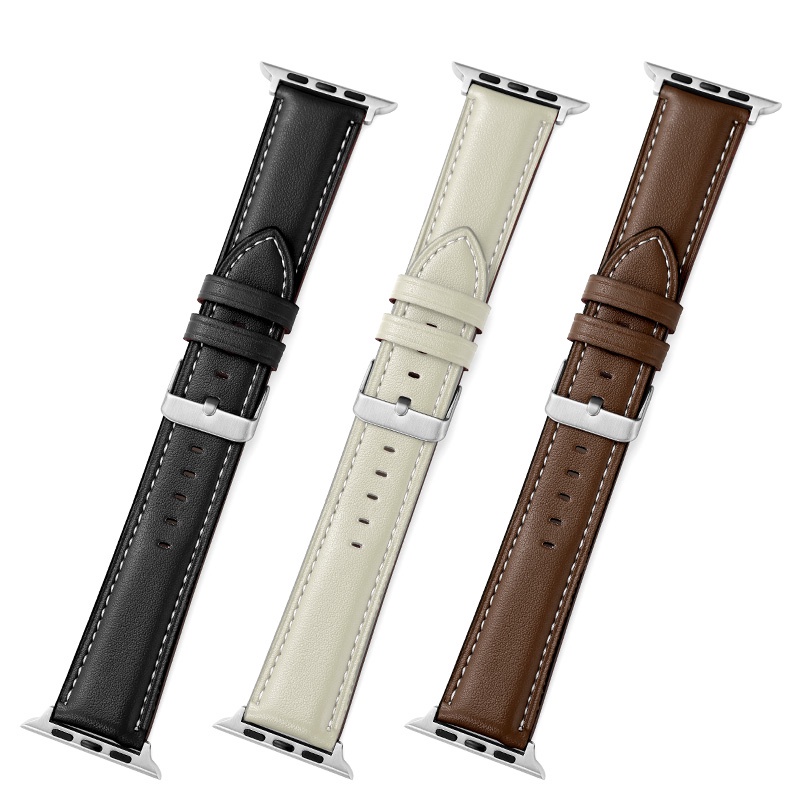 Slim Leather Watch Strap Ultra 8 7 6 5 4 SE  for iWatch Series 49mm 41mm 45mm iWatch Tali jam/aksesoris jam tangan