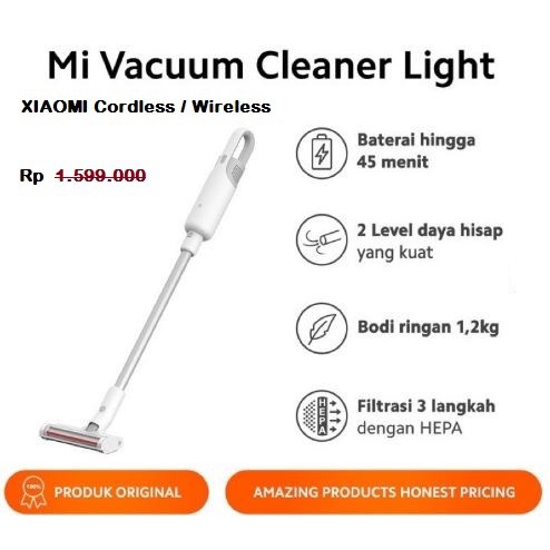XIAOMI MIJIA ULTRA LIGHT CORDLESS VACUUM CLEANER. ORI GARANSI TAM