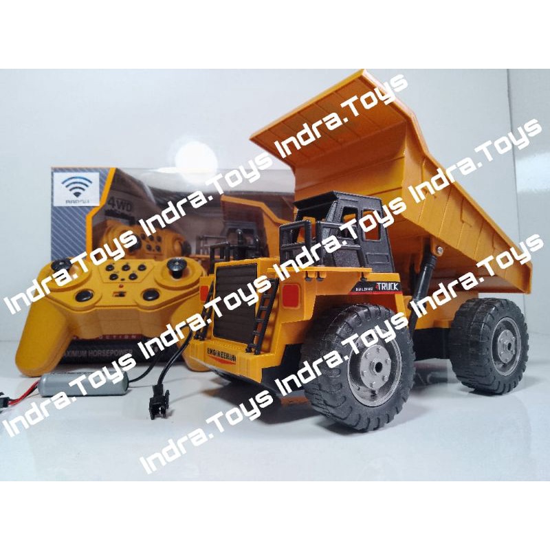 RC 2.4Ghz 4wd Mobil Remote Control Dump Truck Truk Baterai Cas Rdr 1142