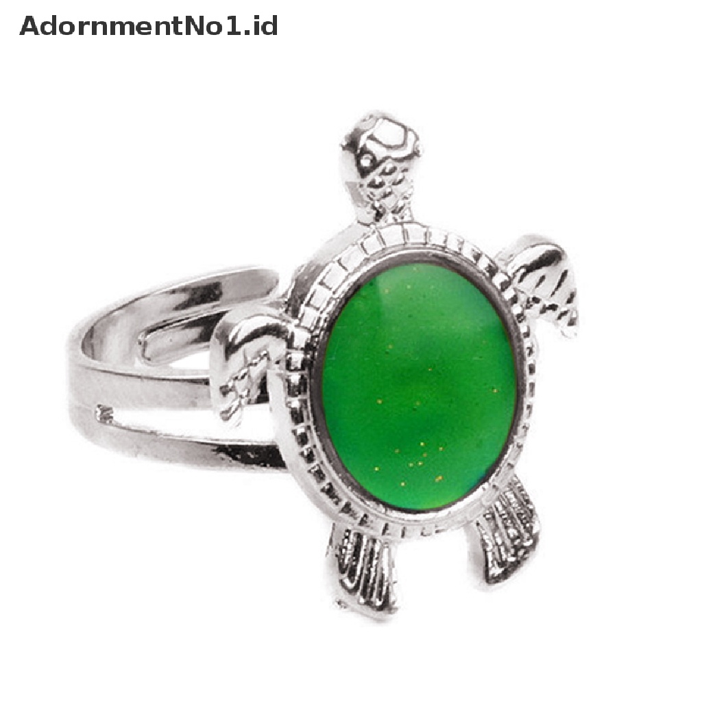 [AdornmentNo1] Fashion Chic 1PC Mood Ring Berubah Warna Turtle Adjustable Temperature Ring [ID]