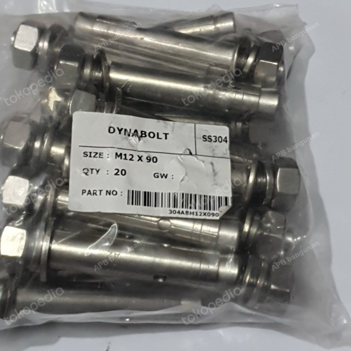 ((((()paling dicari] Dynabolt / dinabolt M12 x 90mm SS304