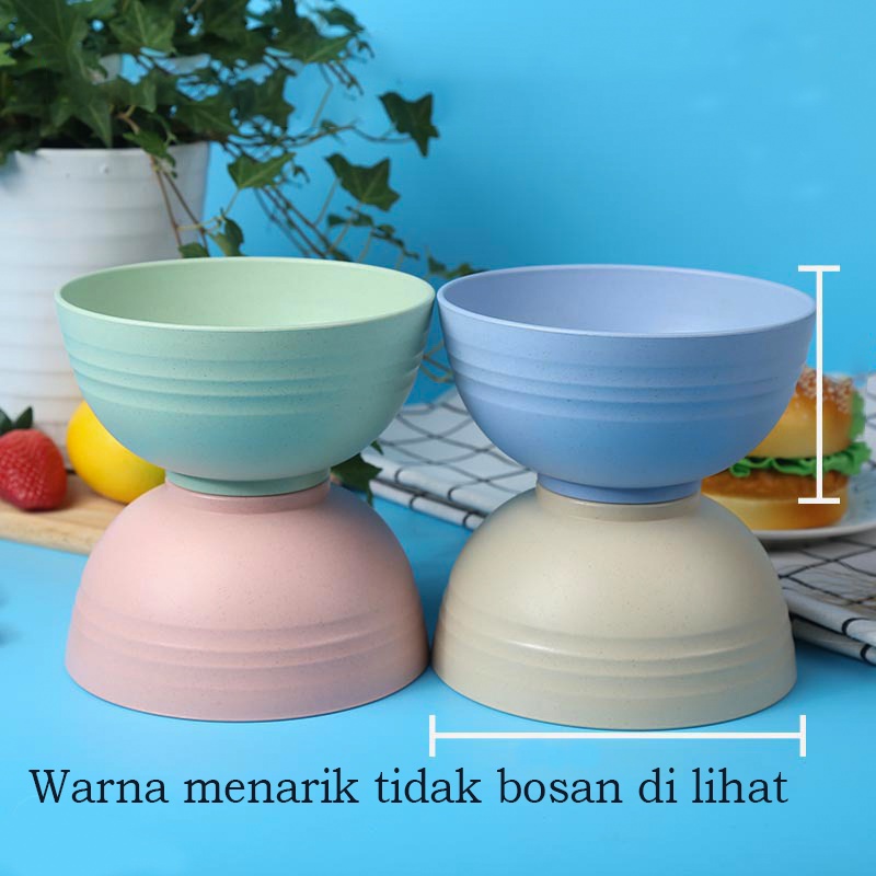 Mangkok Jerami Gandum Set Wheat Straw Bowl Mangkok Kuah Kecil Mangkuk Sereal 4Pcs
