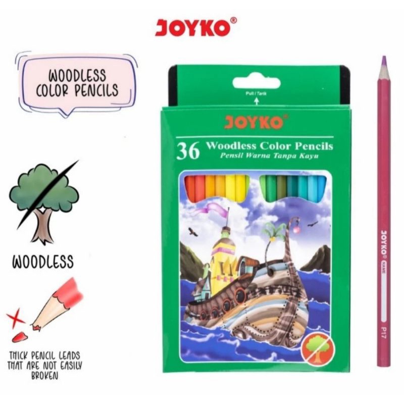 

Pensil Warna Woodless Joyko 36 Warna CP-122