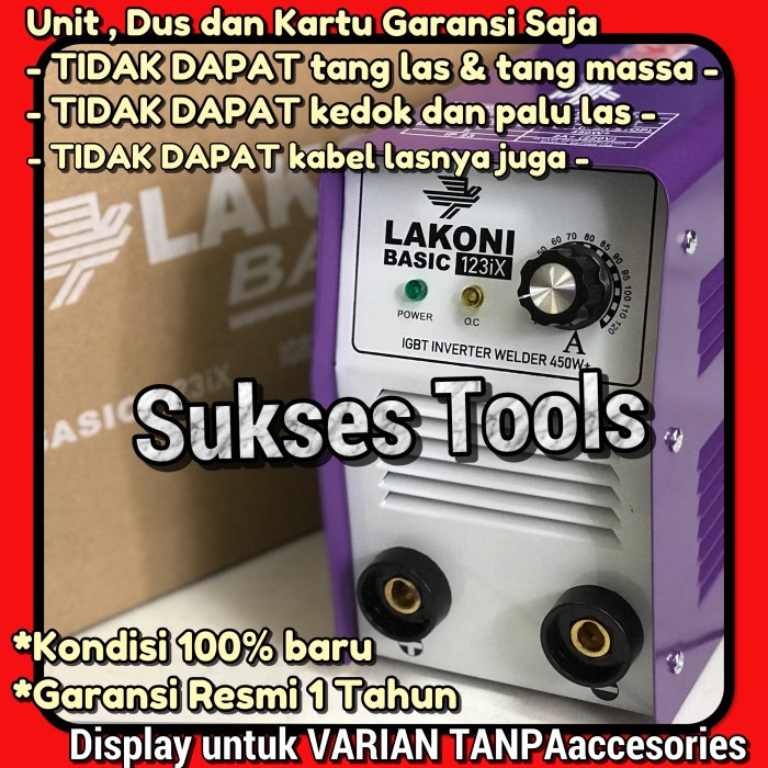 Mesin Las Lakoni 120 A Basic 123 Ix 450 Watt++ Baru Garansi Hanya Unit