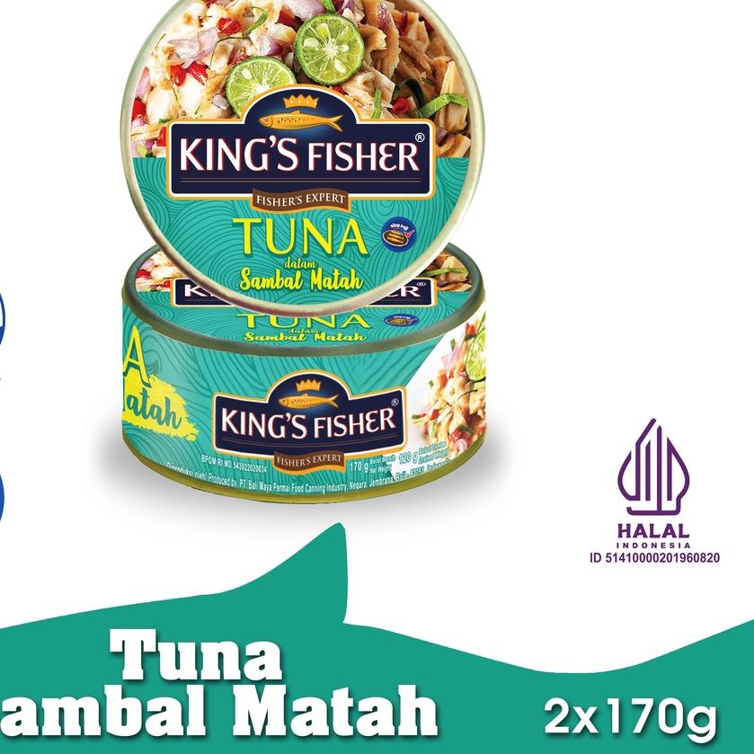 

QualityControl✅⭐-Paket 2 Pcs King's Fisher Tuna Sambal Matah Daging Tuna Makanan Kaleng 170 g