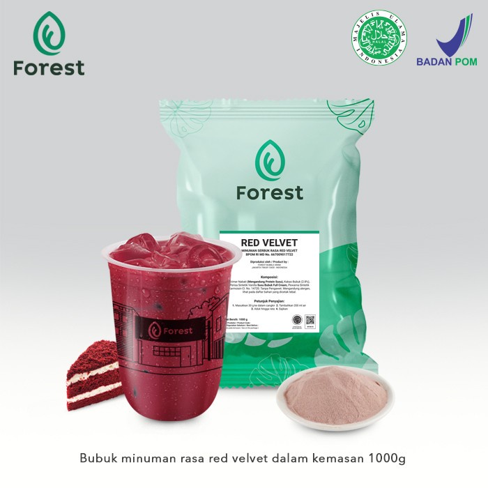 

Terlaris ✨ - Bubuk Minuman RED VELVET Powder - FOREST Bubble Drink - POWDR+BUBLEWRAP 2.1.23