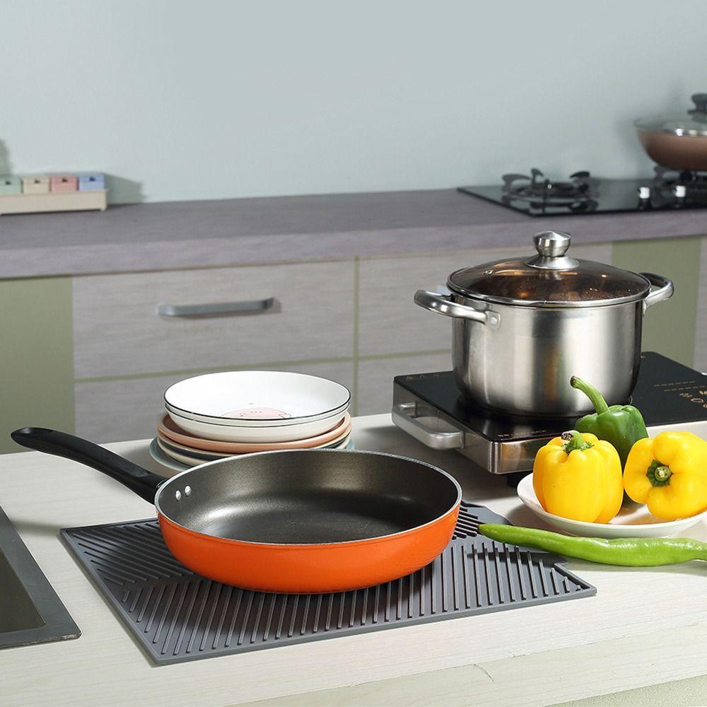 Preva Sink Dish Draining Mat Silicone Panci Piring Non-slip Anti-Melepuh Coaster