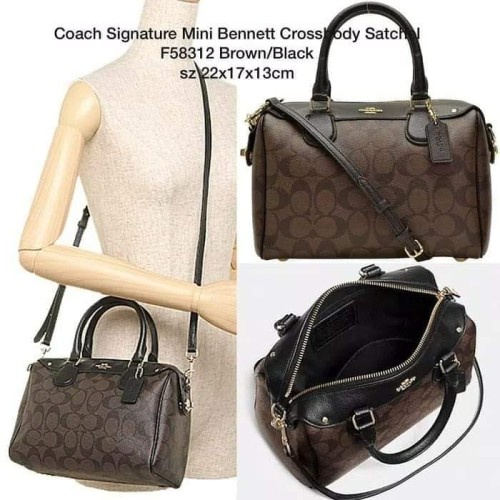 Coc 58312 Signature Mini Bennett Satchel Black Smoke