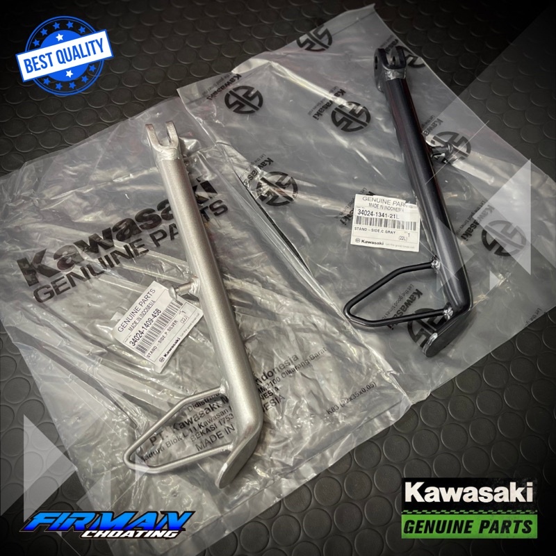 STANDAR SAMPING STANDAR 1 STAND SIDE NINJA R RR SS ORIGINAL KAWASAKI 34024-1409-458 (Silver) • 34024-1341-21L (Gray)