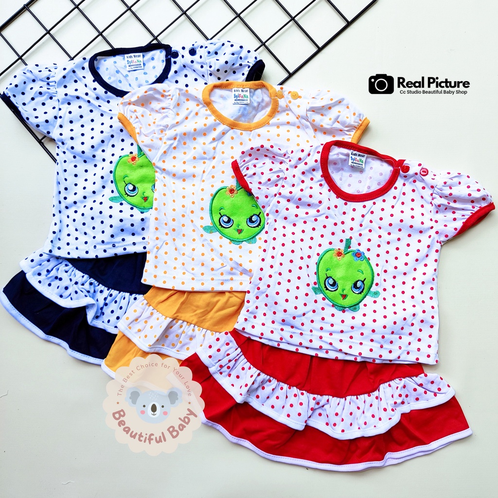 Dress Gaun Bayi Perempuan Motif Angsa usia 3 sd 18 Bulan / Rok Baju Bayi Perempuan / Baju Bayi Perempuan / Baby.ou_