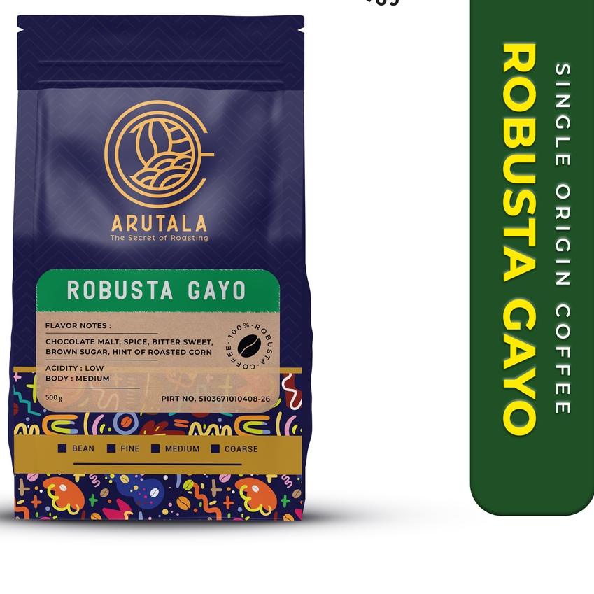 

✿ ARUTALA Kopi Gayo Alur Badak Robusta Coffee 500 Gram ♢