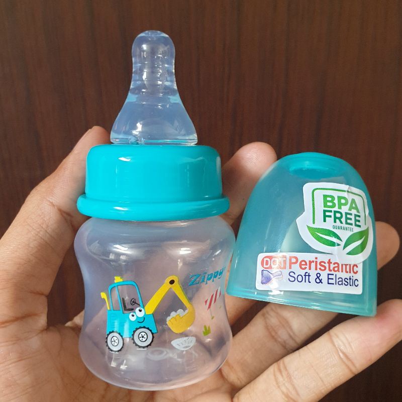 Zippy Botol Bayi Newborn 75ml | 60ml Peristaltic Slim Neck 0-3 Bulan BPA Free Soft &amp; Elastic