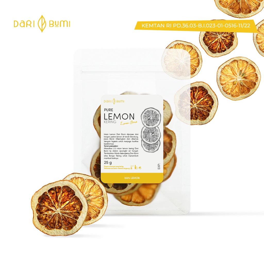 Lemon Kering Dried Lemon Slice 25gr Grade A Dari Bumi