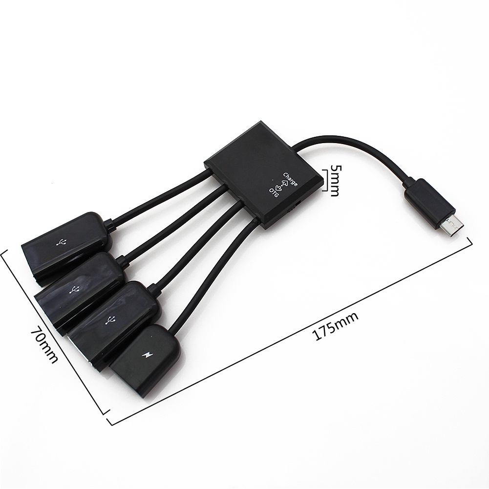 Konektor Kabel CHARGE HUB OTG USB Mikro 4port Spliter MICRO USB OTG CHARGE HUB OTG HUB Extension Docking (OTG+3Port HUB 2.0) Untuk Smartphone Tablet PC