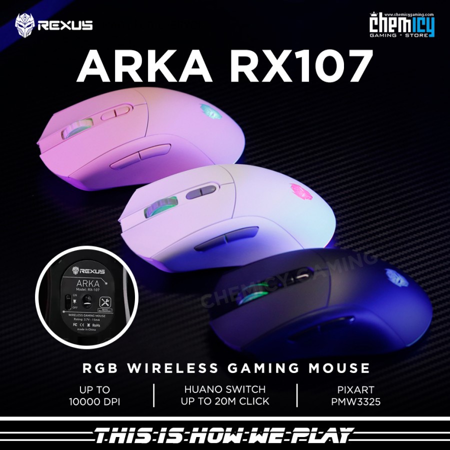 Rexus Arka RX107 / RX-107 RGB Wireless Gaming Mouse