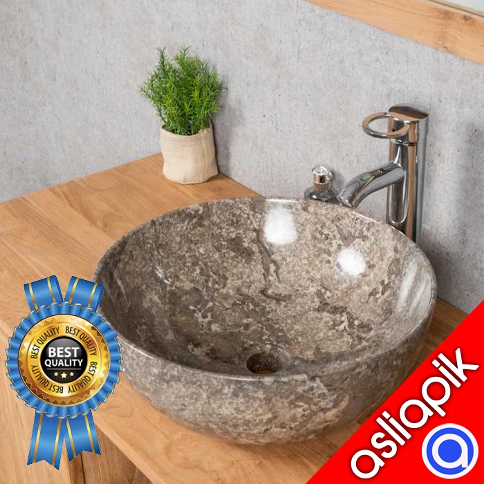 wastafel marmer abu abu 35cm