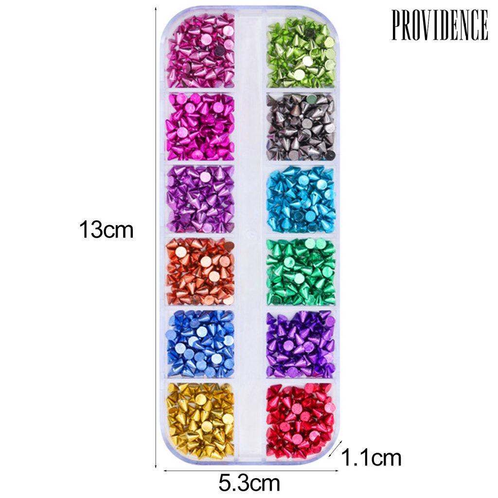 Providence 1kotak Pesona Nail Art Tidak Luntur Anti-Oksidasi Tahan Jatuh Yang Dapat Dilepas 12kisi DIY Rivet Gadis Kuku Aksesori Kecantikan Nail Salon Supply