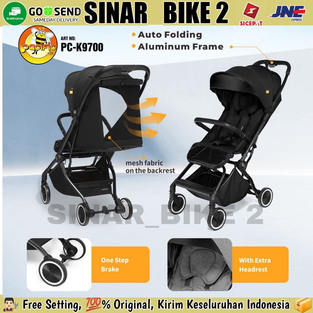 Baby Stroller Pacific PC - K9700 adjustable/ kereta dorong anak bayi Bisa Di Lipat Kecil