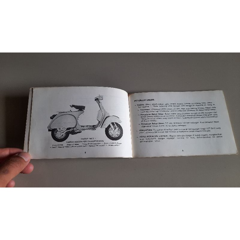 

buku manual buku petunjuk vespa PX