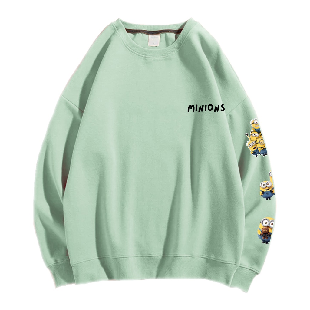 MINIONS HAND SWEATER SWITER CREWNECK OVERSIZE PRIA WANITA Size M-XXL ANAIRA
