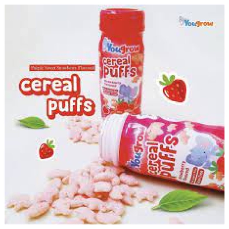 Yougrow Cereal Puffs 49 gr Snack MPASI Bayi Sereal Puff Cemilan Anak WHS