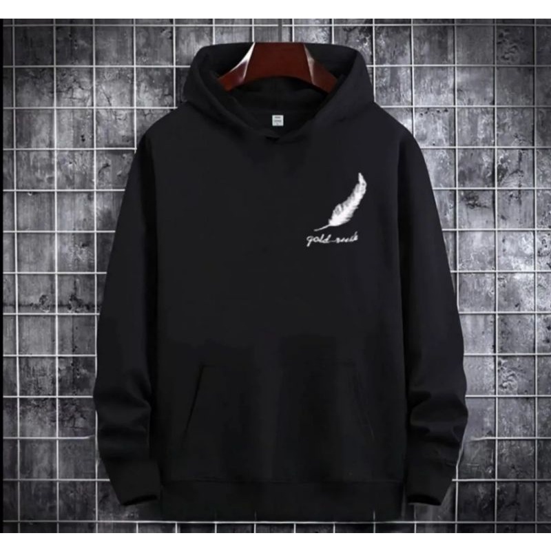 Hoodie bahan flecce Gold Rush pria wanita baru