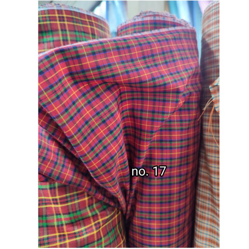 Kain Bahan katun kotak seragam sekolah /Bahan seragam sekolah kotak katun (hrg 50 cm)
